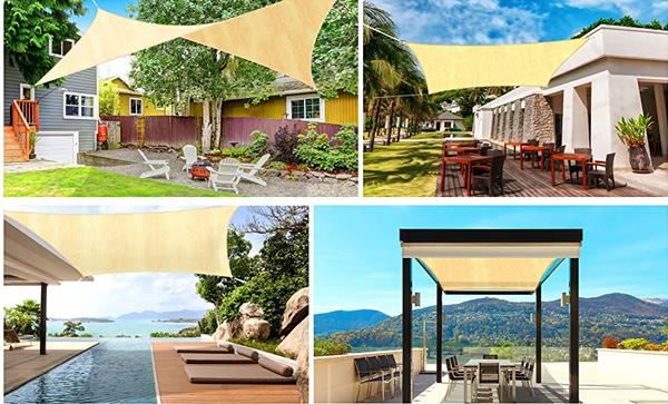 Che nắng tam giác sân vườn khách sạn resort – poly chống UV chống thấm chống phai màu
