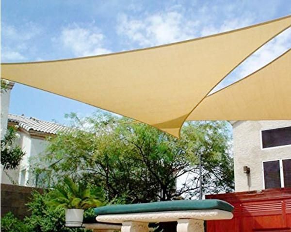 Mái che hình buồm Polyester chống thấm dùng cho khu resort hồ bơi