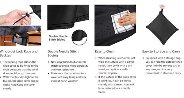 Tấm Phủ Bảo Vệ Ghế Ngoài Trời Hình Chữ Nhật – Vải Oxford 600D