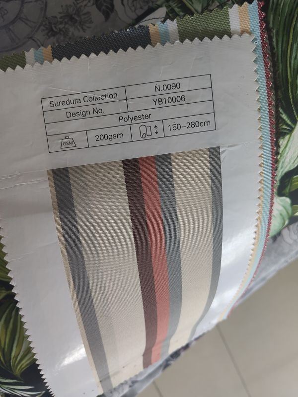 Cuộn vải dệt polyester sọc khổ 150 cm may đệm ghế ngoài trời YB10006