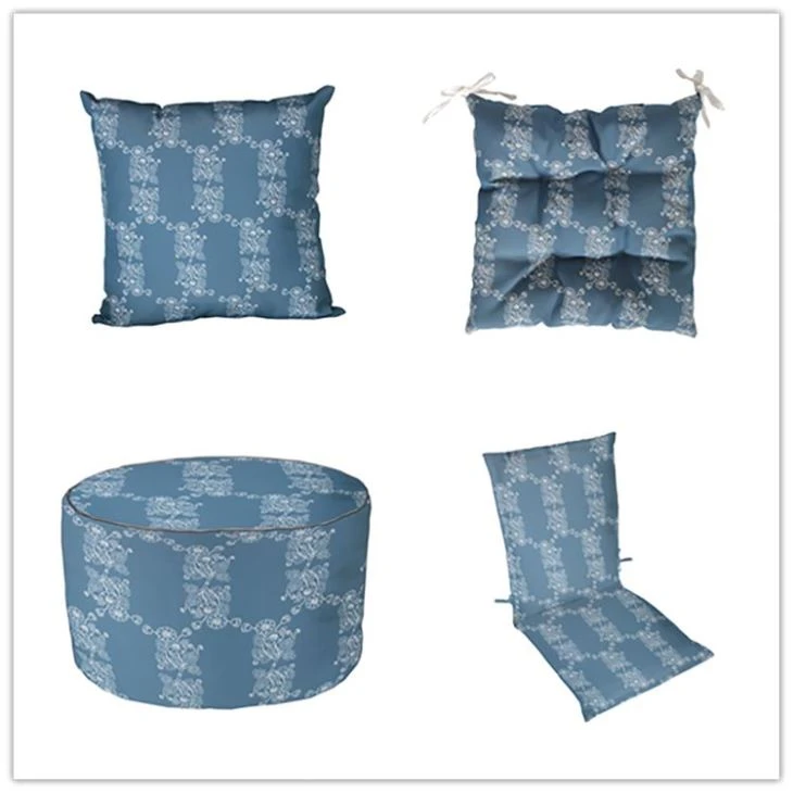 Pouf outdoor vỏ polyester có in, ruột PVC 25U – đường kính 58 cm cao 32,5 cm