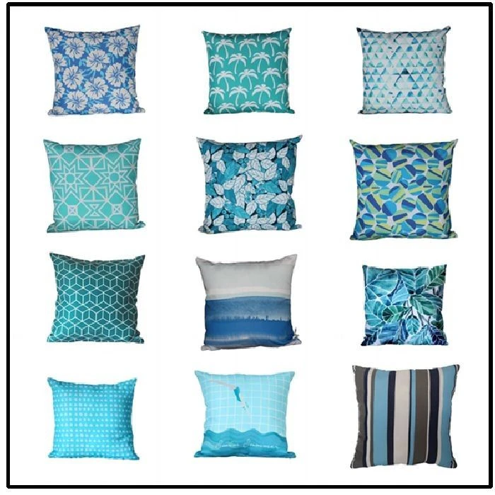 Gối outdoor polyester có in hoa văn hải quân, đổ đầy 350-400g sợi polyester